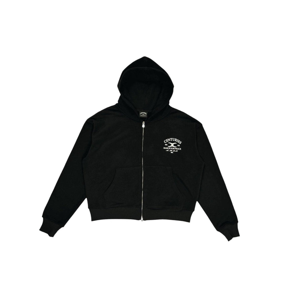 BLACK ZIP HOODIE