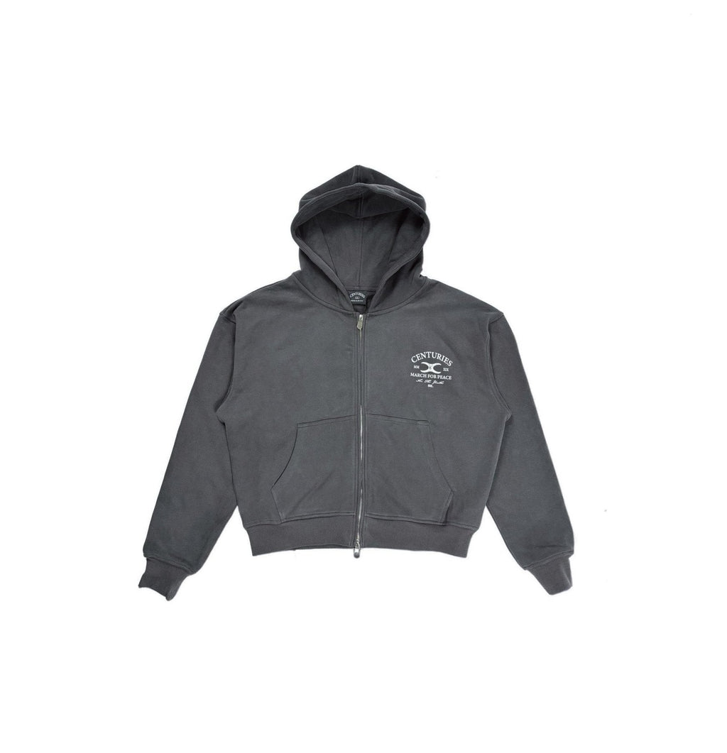 CHARCOAL ZIP HOODIE